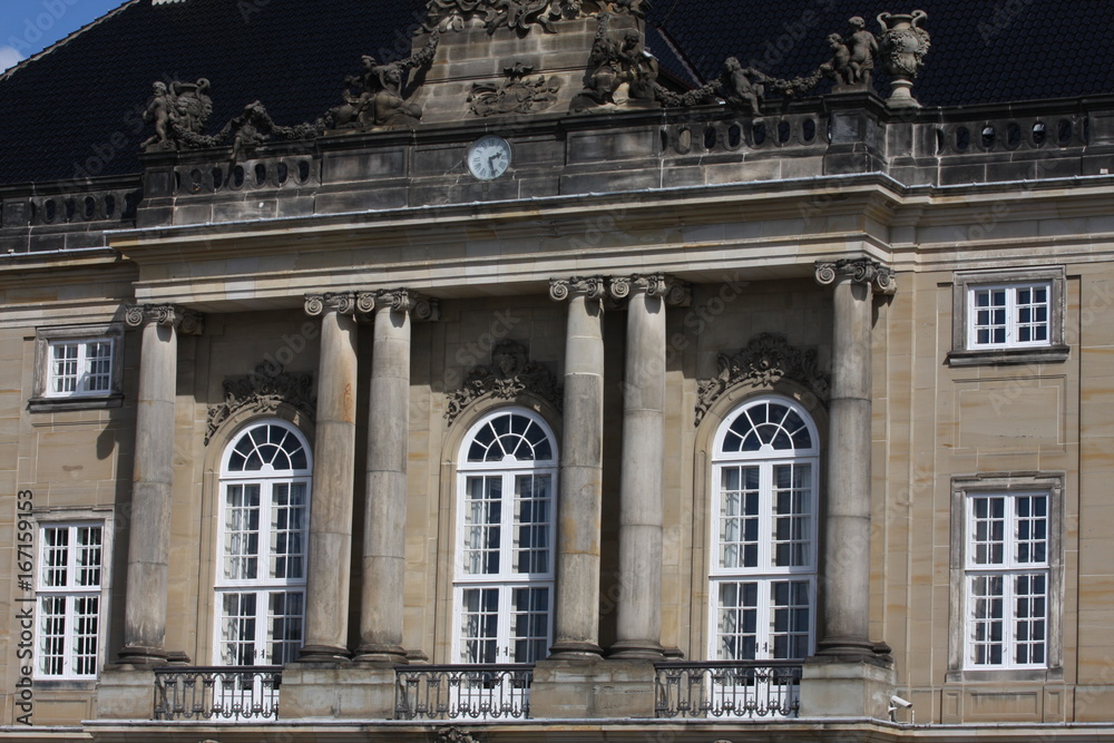 Windows on Amalienborg place in Copenhagen. Windows on Amalienborg place in Copenhagen.