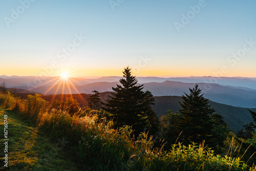 Sunrise over the great smokey mountains
