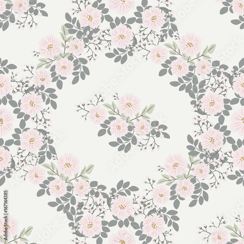 Seamless folk pattern in small wild flowers. Country style millefleurs. Floral meadow background for textile  wallpaper  pattern fills  covers  surface  print  gift wrap  scrapbooking  decoupage.