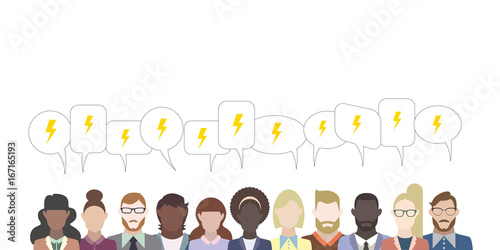 Leute mit Sprechblasen - Blitz