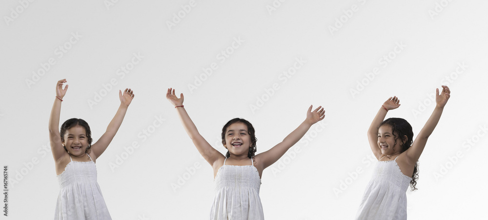 Girl in different gestures Girl in different gestures