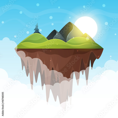 Island cartoon. Sea and sun. Vector eps 10