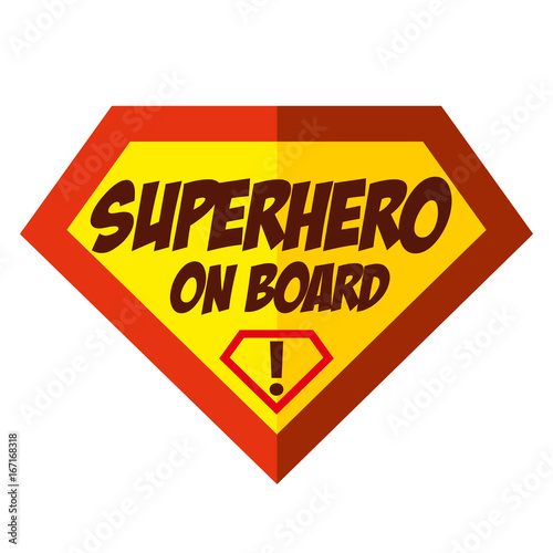 Super baby on board Superhero logo