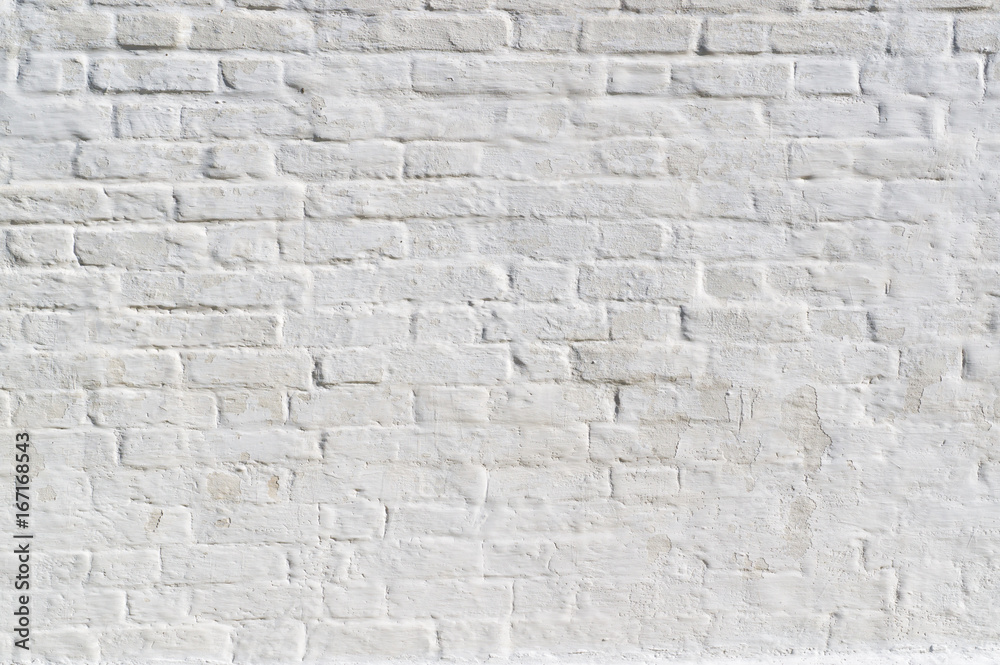 clean white painted brick wall. background, texture. wall mural