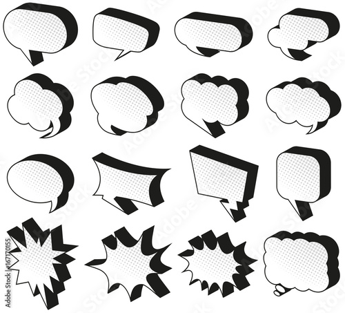 Speech bubble templates on white background