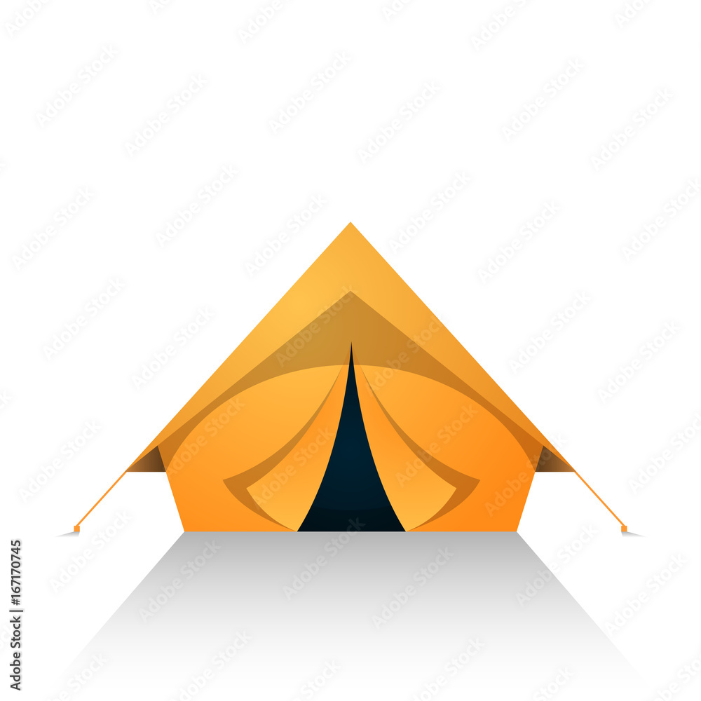 Tent cartoon on the white white background. Vector eps 10.