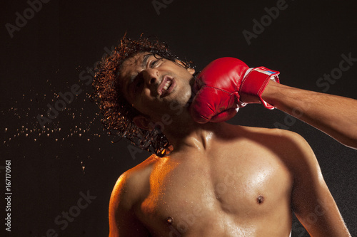 Boxer striking opponent  © IndiaPix