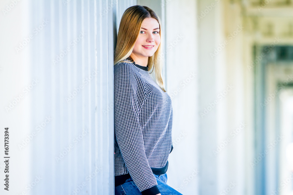 outdoor portrait of young happy smiling teen girl, natural outdoor background outdoor portrait of young happy smiling teen girl, natural outdoor background