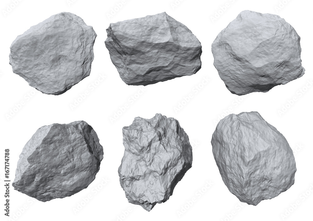 Obraz premium rocks set isolated on white background.