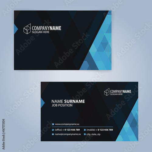 Blue Modern Business Card Set, Illustration Vector10