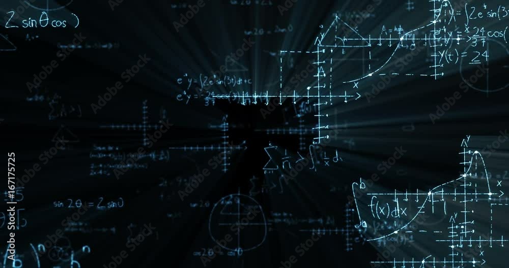 Math formulas on blackboard