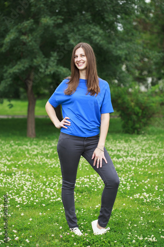 Full length portrait of a beautiful young woman