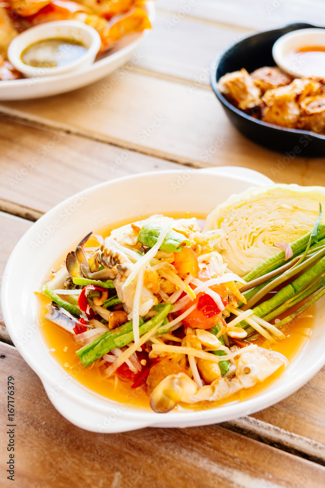 Spicy papaya salad Spicy papaya salad