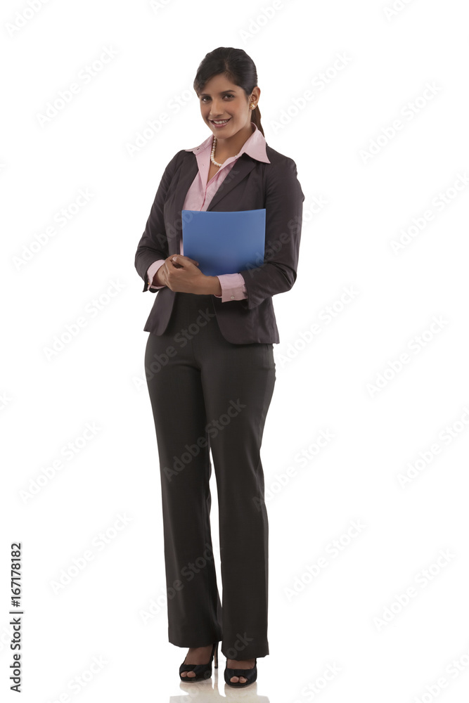 Portrait of a businesswoman with a file Portrait of a businesswoman with a file