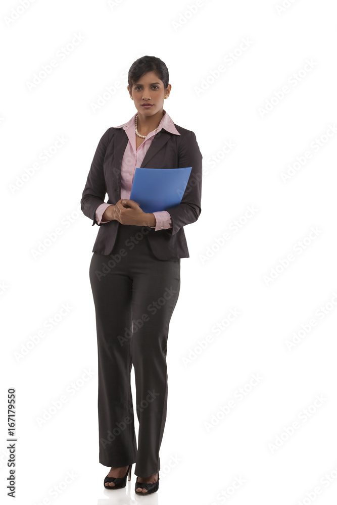 Portrait of a businesswoman with a file Portrait of a businesswoman with a file