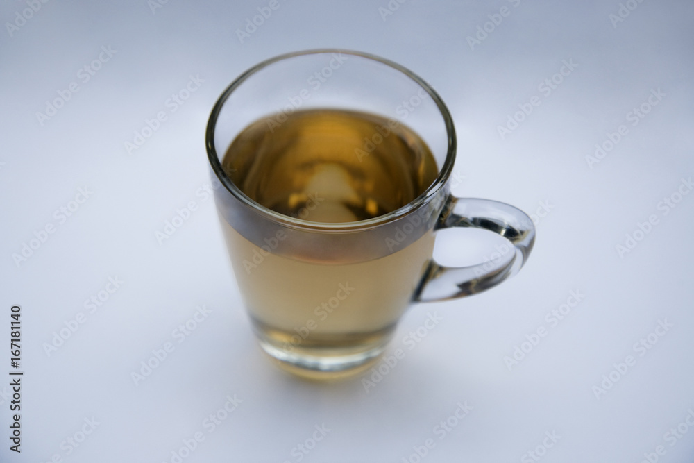 Tea in a glass mug Tea in a glass mug