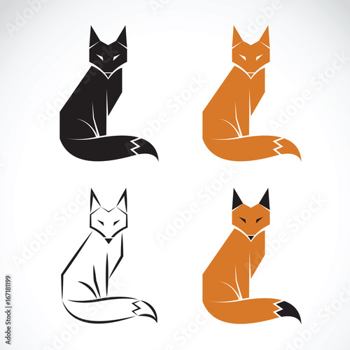 Vector group of fox design on white background. Fox icon. Wild Animals.