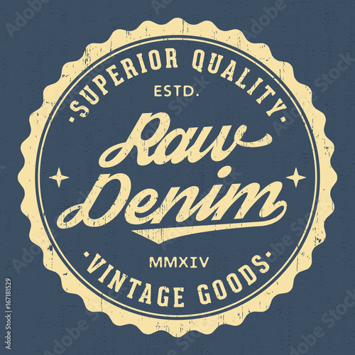 Raw Denim Vintage Goods - Tee Design For Print 