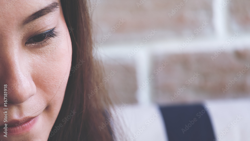 Closeup image of beautiful Asian woman with smiley face and feeling good , beauty fashion and lifestyle Closeup image of beautiful Asian woman with smiley face and feeling good , beauty fashion and lifestyle