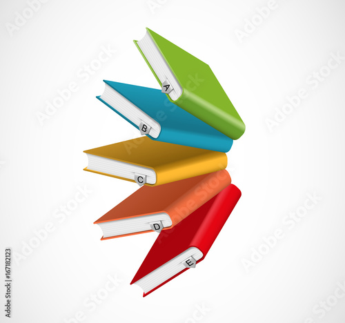 3d book options, vector education infographics