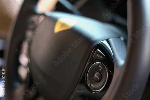 technology cruise control panel mode of functional drive on steering wheel for modern vehicle car © sutichak