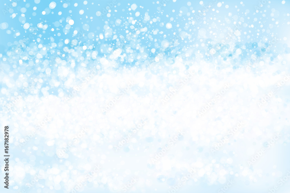 Vector blue, lights, bokeh background, winter 
 snow background.