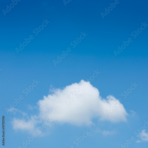 one cloud on clear blue sky