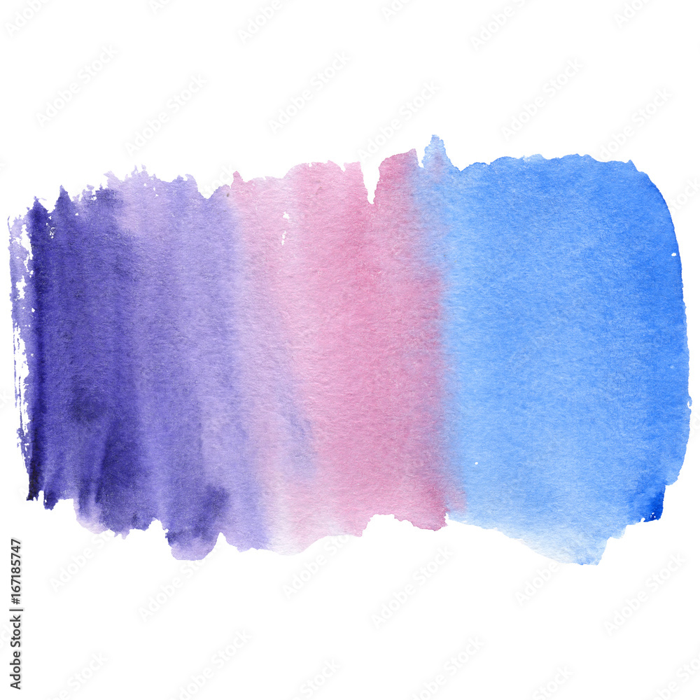 Watercolor colorful texture illustration. Aquarelle paper splash shapes isolated drawing.Abstract aquarelle for background, texture, wrapper pattern, frame or border.