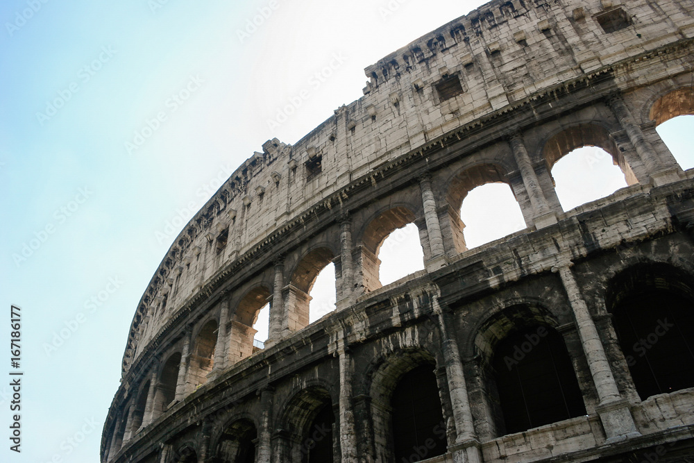 Exterior of the Colosseum in Rome, Italy