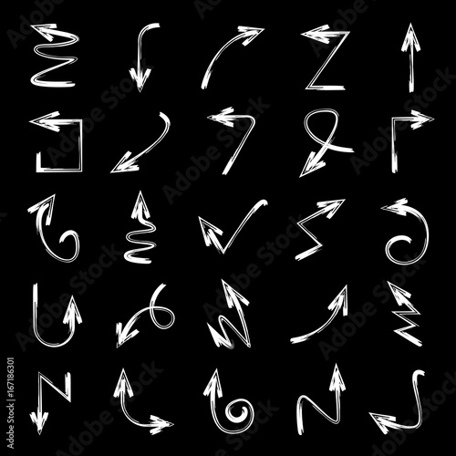 scribble arrows on black background