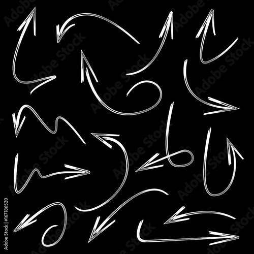scribble arrows on black background