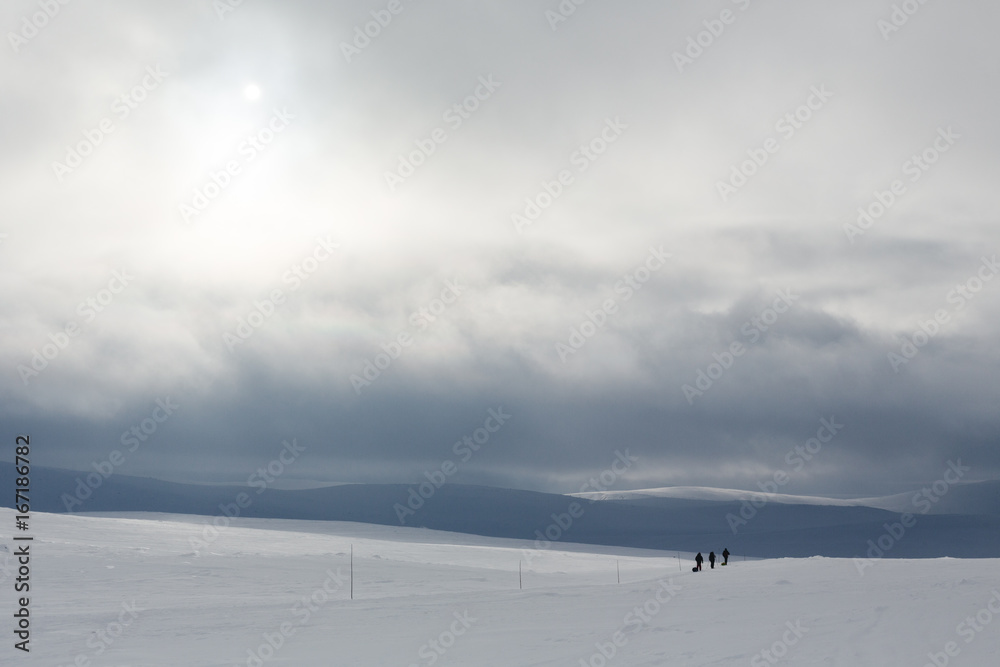 Backcountry atmospheric frozen remote country in winter Backcountry atmospheric frozen remote country in winter