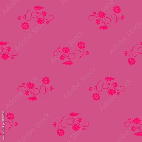 pink floral background. vector seamless pattern