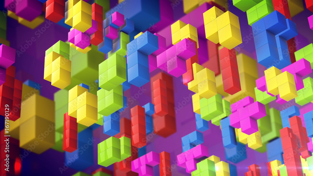 3d cubes from tetris game. 3d cubes from tetris game.