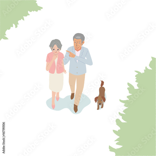 散歩する人々