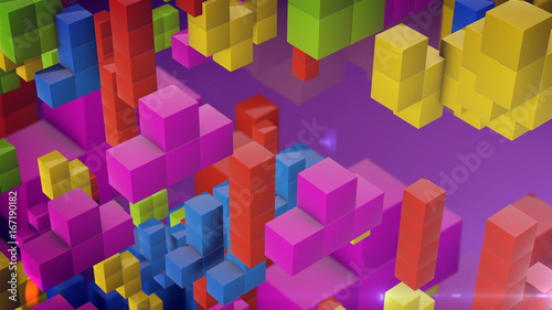 Falling tetris blocks style