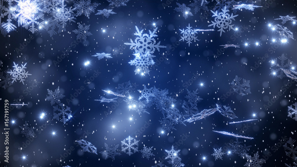 Christmas background with a falling snowflakes and a brilliant snow Christmas background with a falling snowflakes and a brilliant snow