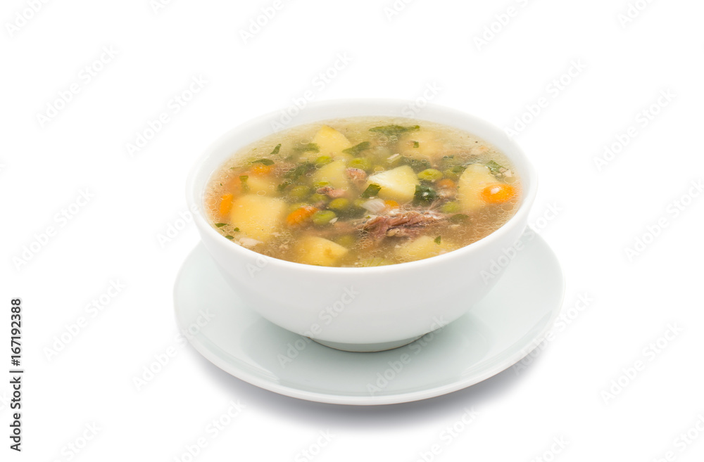 Plate with chicken soup Plate with chicken soup