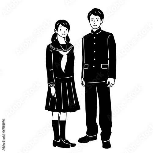 制服を着る男女