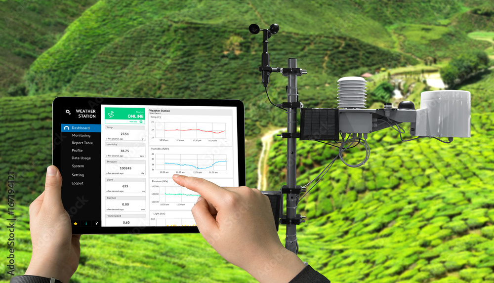 Weather station data logging wireless monitoring , tracking and