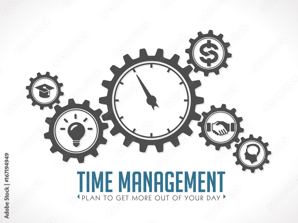 Time management logo - working gears concept Time management logo - working gears concept