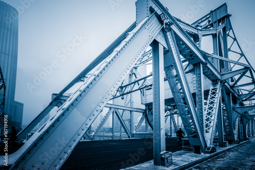Photography view of the Waibaidu Bridge in Shanghai,China.