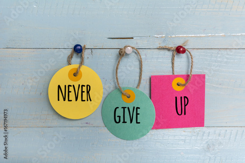 Slika na platnu Never give up motivational quote