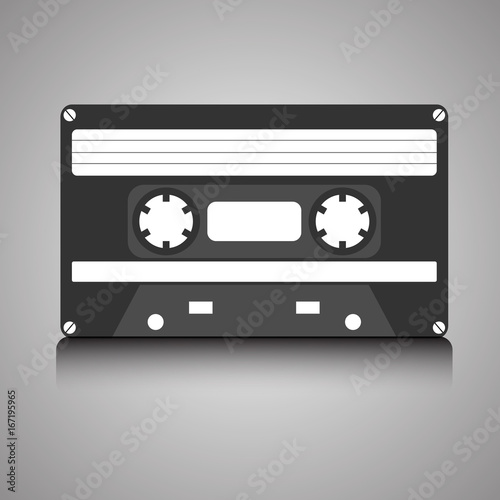 Vintage retro 80s vector audio cassette on gradient background