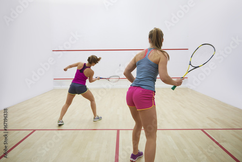 Great endurance of two squash players photo
