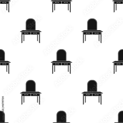 Dressing table icon in black style isolated on white background. Furniture and home interior symbol stock vector illustration.