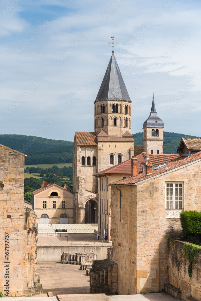     Cluny abbey in France, Burgundy, view of the church 