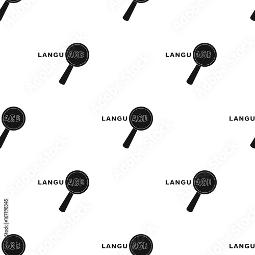 Learning foreign language icon in black style isolated on white background. Interpreter and translator symbol stock vector illustration.