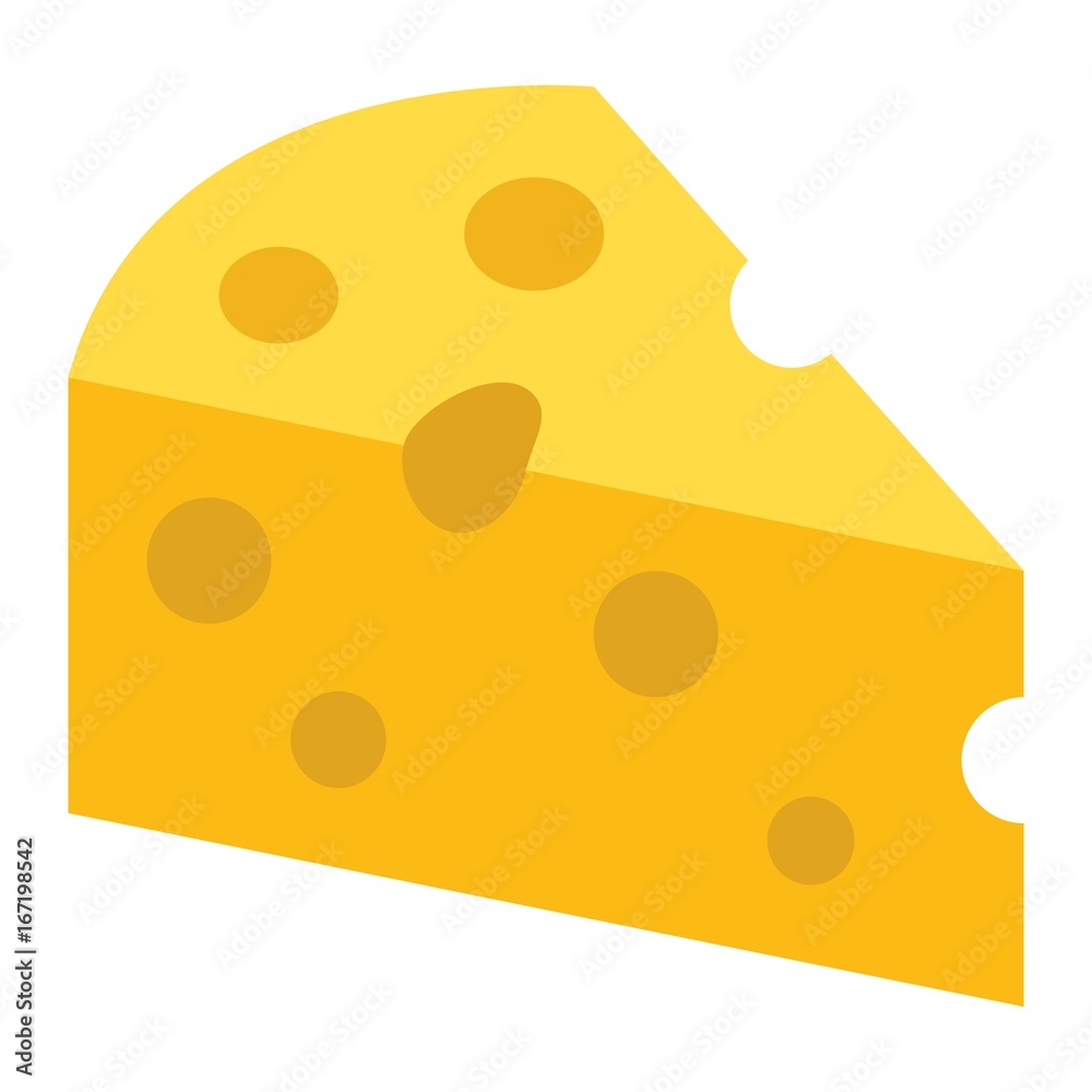 Cheese flat icon, food and drink, dairy sign vector graphics, a colorful solid pattern on a white background, eps 10.