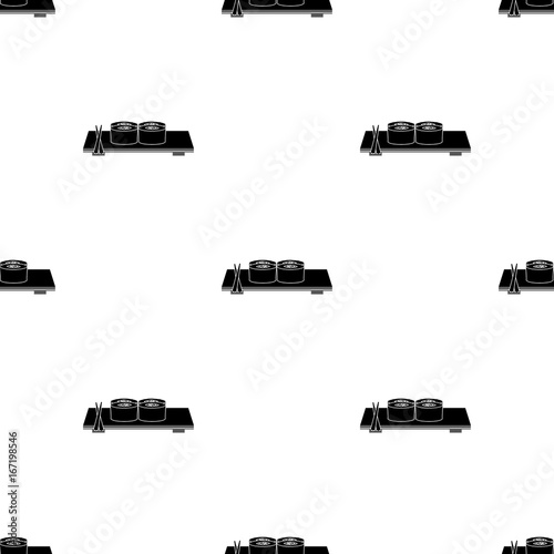 Sushi icon in black style isolated on white background. Japan symbol stock vector illustration.